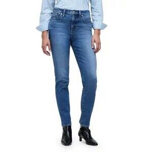 MADEWELL The Mid Rise Stovepipe Jeans 26 Straight Tapered Medium Blue B89